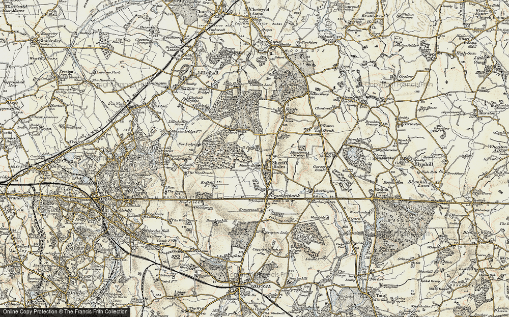 Old Map of Sheriffhales, 1902 in 1902