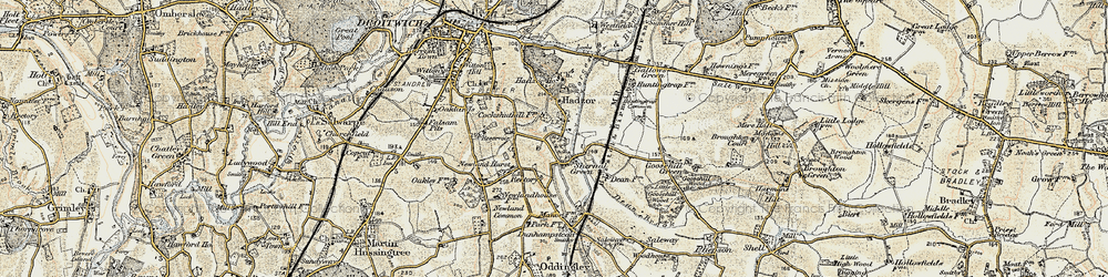 Old map of Shernal Green in 1899-1902