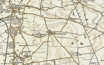 Old map of Shernborne in 1901-1902