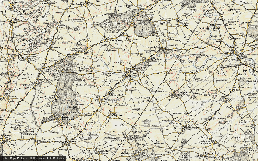 Old Map of Sherston, 1898-1899 in 1898-1899