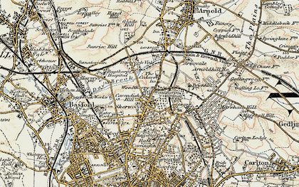 Old map of Sherwood in 1902-1903