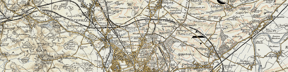 Old map of Sherwood in 1902-1903