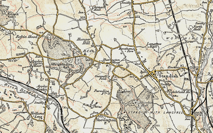Old map of Shevington Moor in 1903