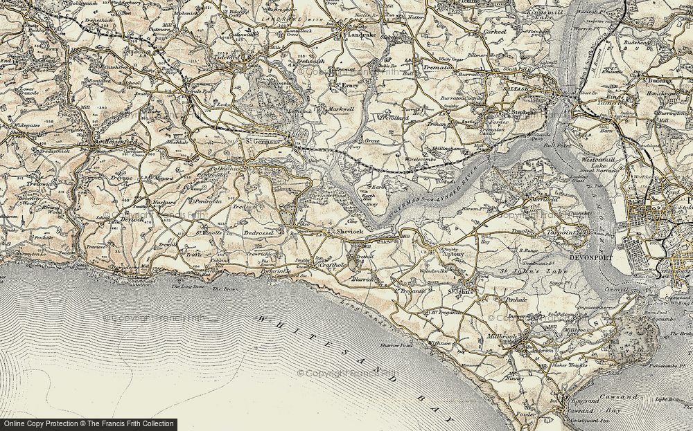 Old Map of Sheviock, 1899-1900 in 1899-1900