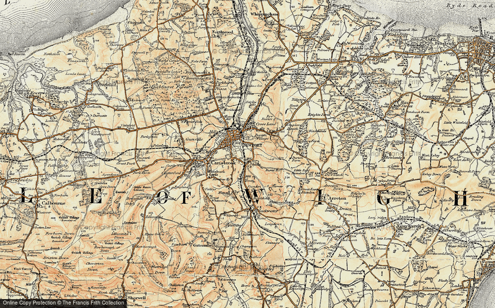Old Map of Shide, 1899 in 1899