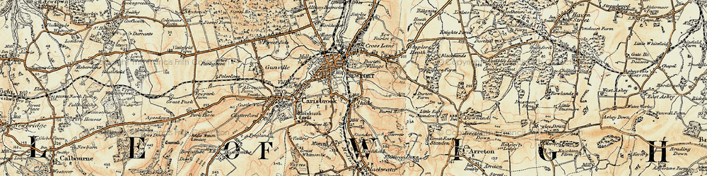 Old map of Shide in 1899
