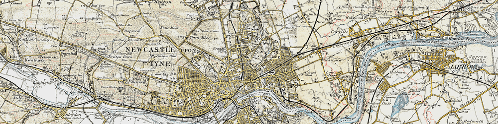 Old map of Shieldfield in 1901-1904