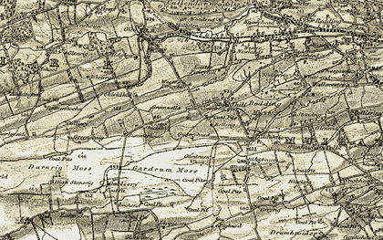 Old map of Shieldhill in 1904-1906