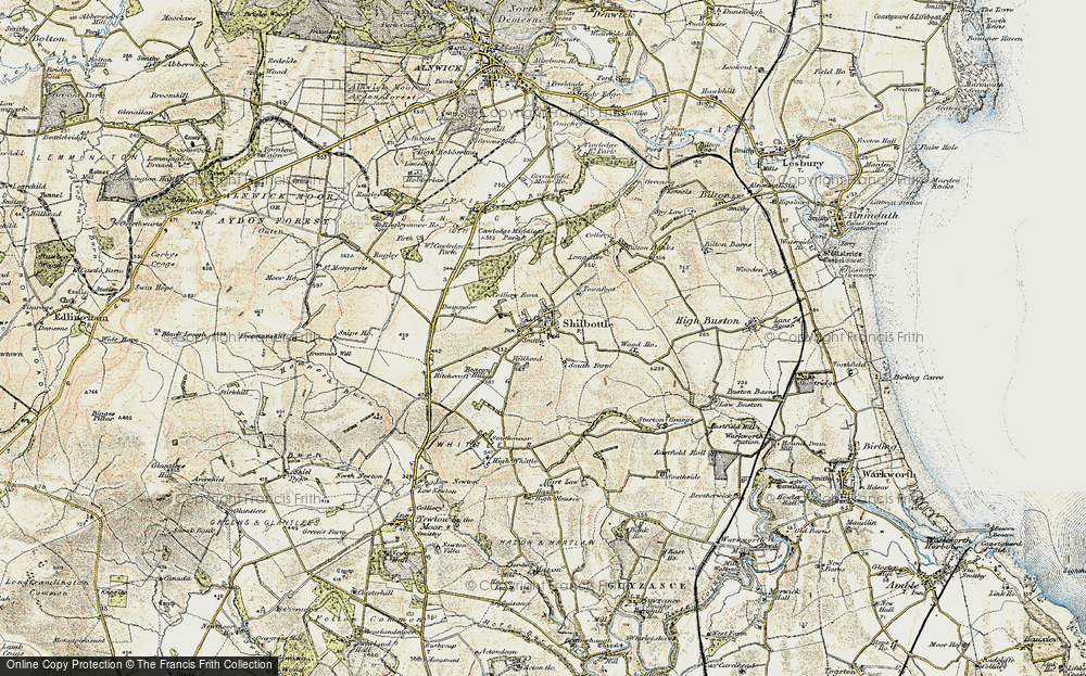 Old Map of Historic Map covering Black Plantn in 1901-1903