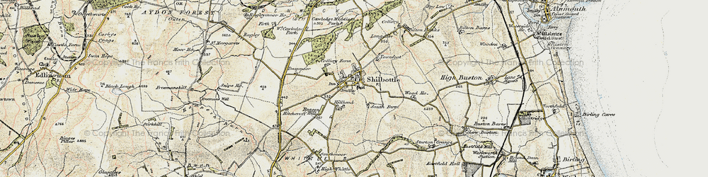 Old map of Shilbottle in 1901-1903
