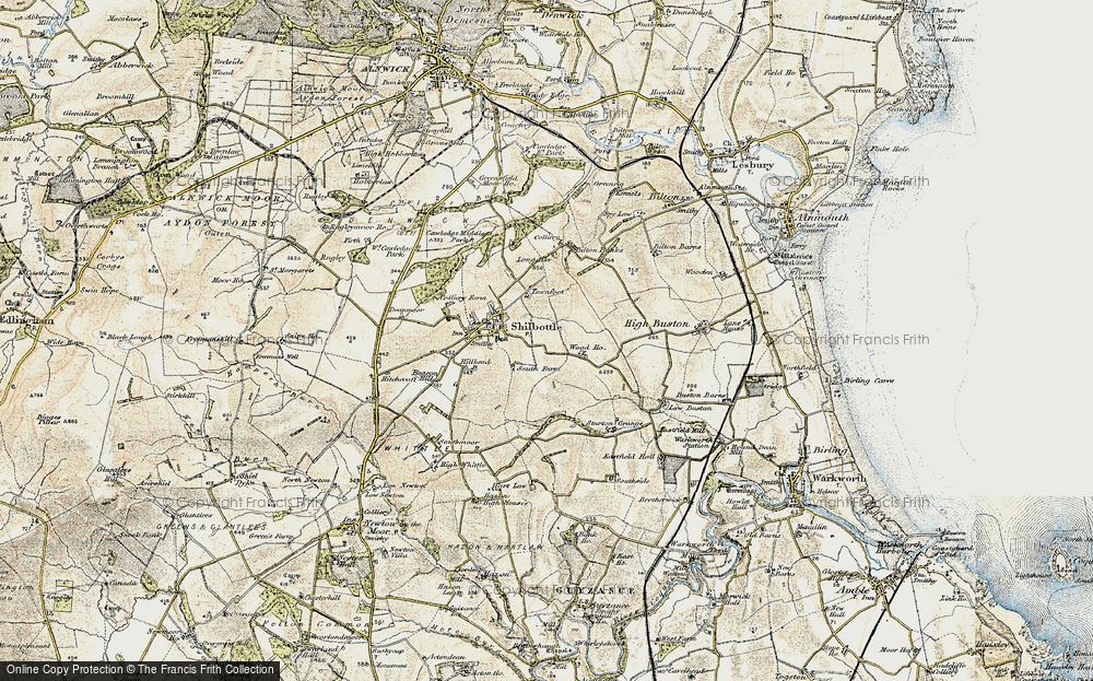 Old Map of Shilbottle Grange, 1901-1903 in 1901-1903