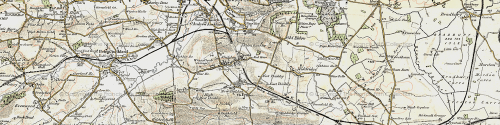 Old map of Shildon in 1903-1904