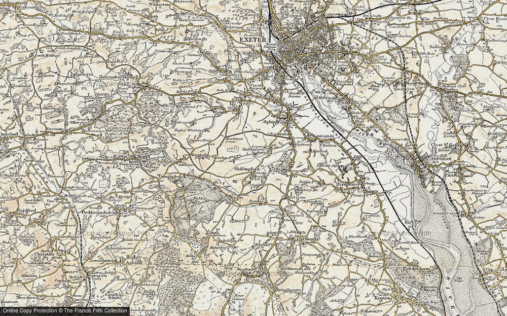 Old Map of Shillingford Abbot, 1899 in 1899