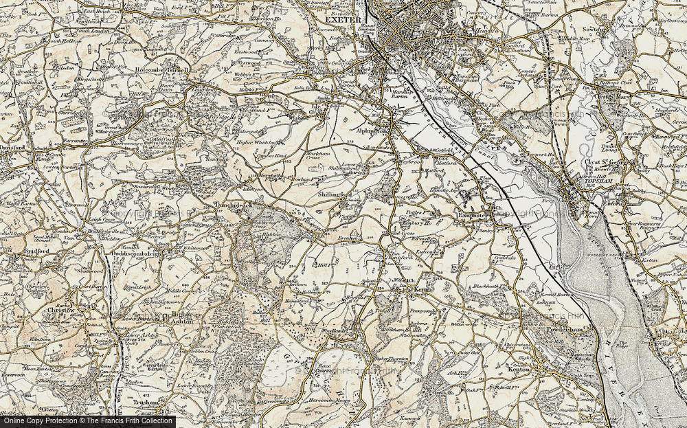 Old Map of Shillingford St George, 1899 in 1899