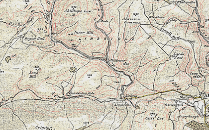 Old map of Wholehope Knowe in 1901-1904