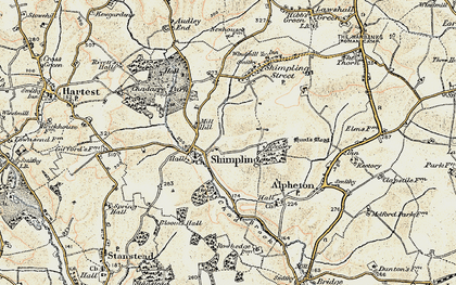 Old map of Shimpling in 1899-1901