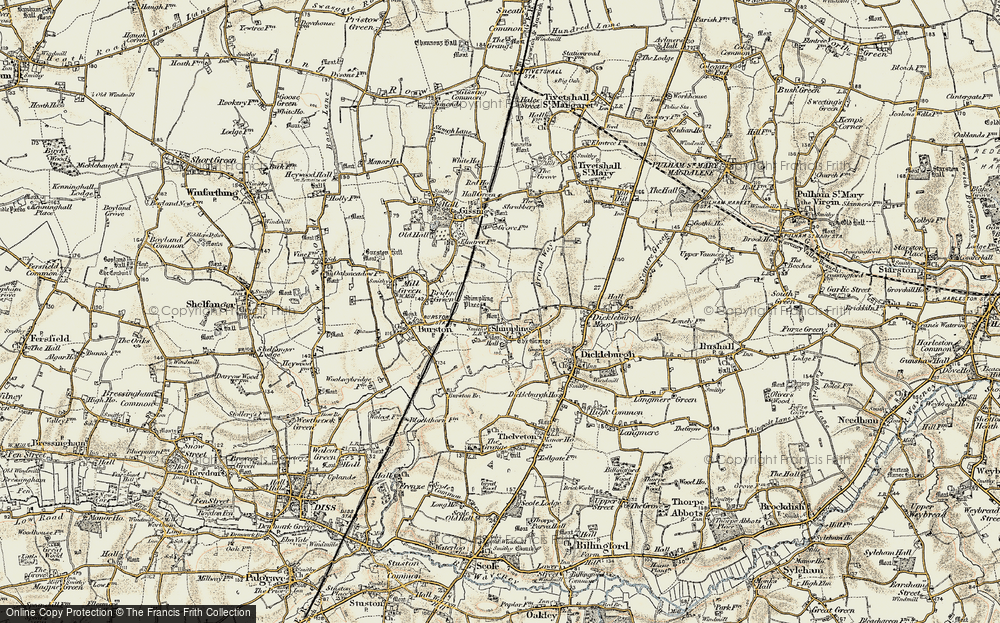 Old Map of Shimpling, 1901-1902 in 1901-1902