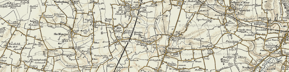 Old map of Shimpling in 1901-1902