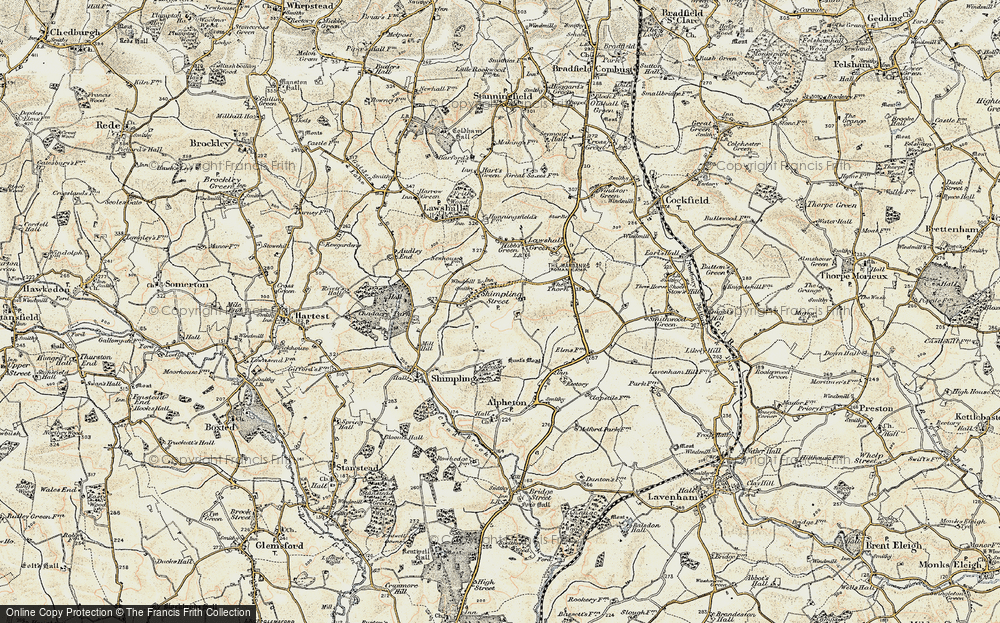 Old Map of Shimpling Street, 1899-1901 in 1899-1901