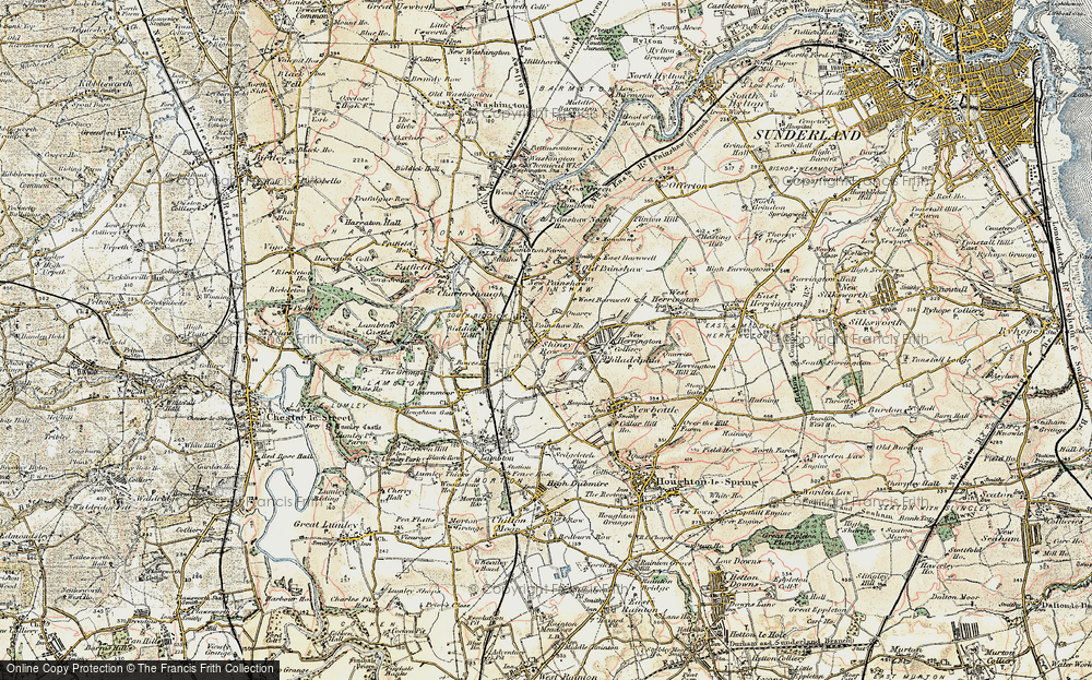 Old Map of Shiney Row, 1901-1904 in 1901-1904