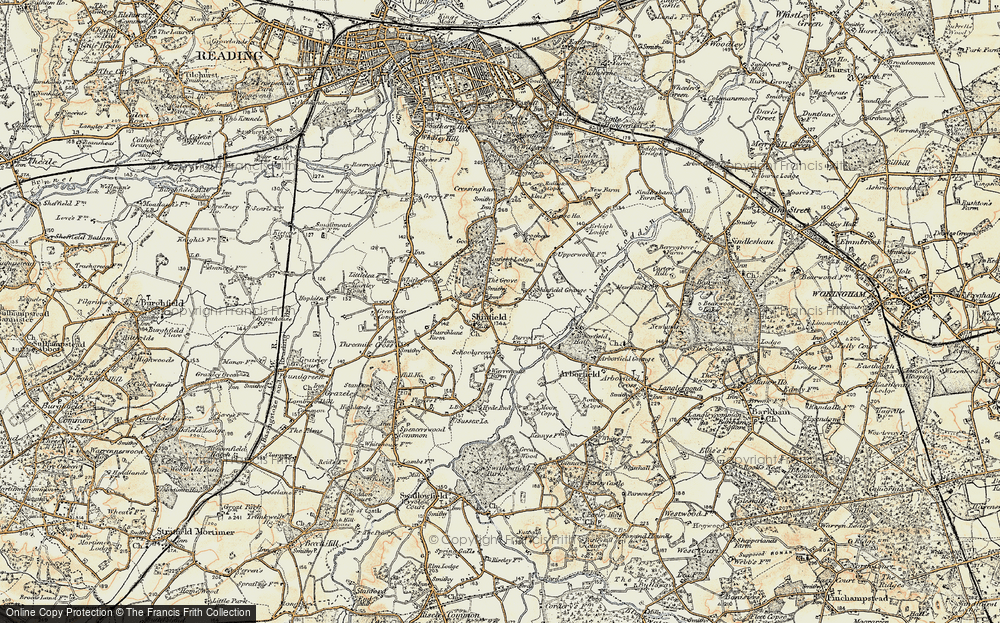 Old Map of Shinfield, 1897-1909 in 1897-1909
