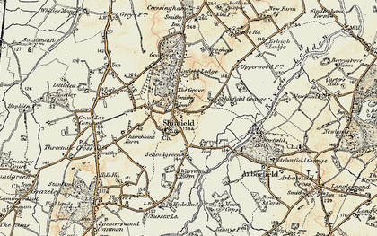 Old map of Shinfield in 1897-1909