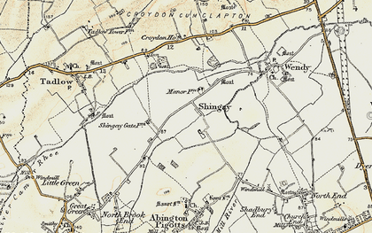 Old map of Shingay in 1899-1901