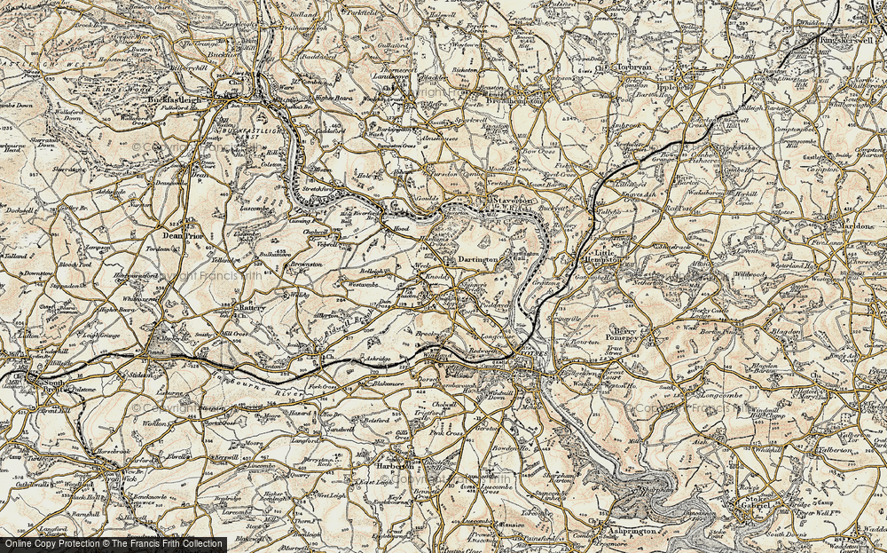 Old Map of Shinner's Bridge, 1899 in 1899