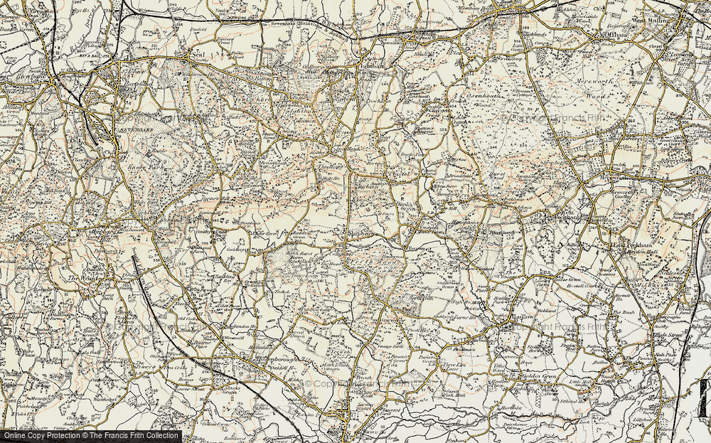 Old Map of Shipbourne, 1897-1898 in 1897-1898