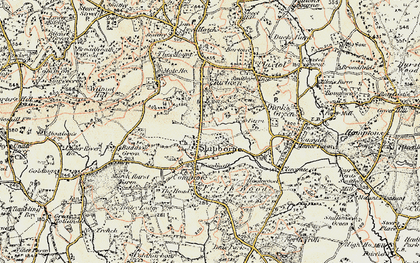 Old map of Shipbourne in 1897-1898