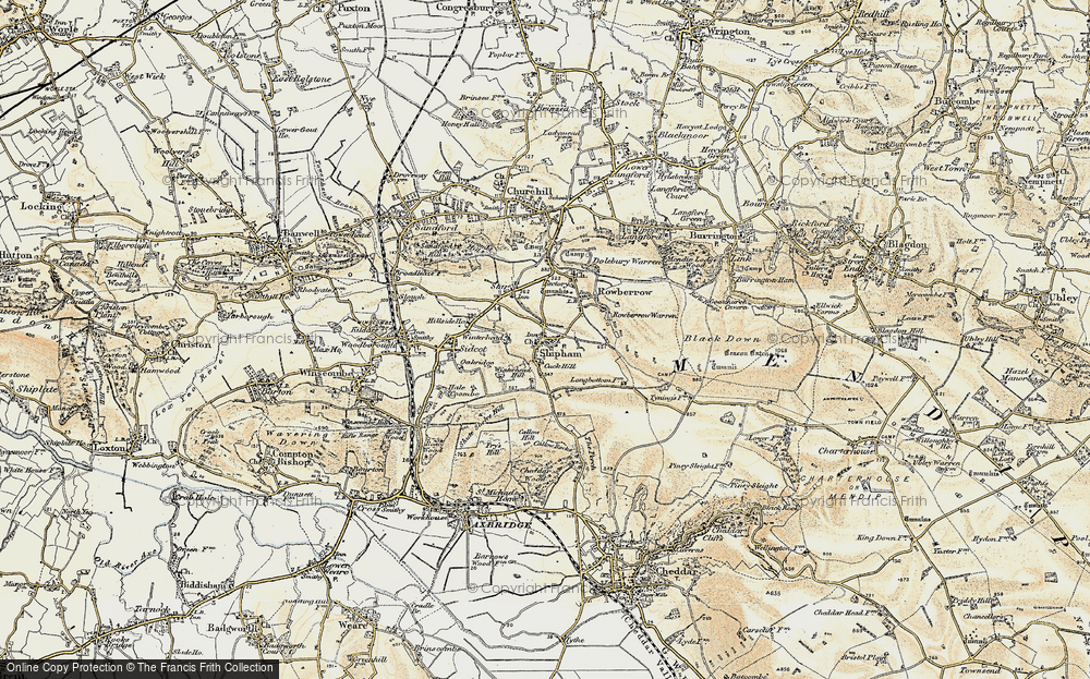 Old Map of Shipham, 1899-1900 in 1899-1900