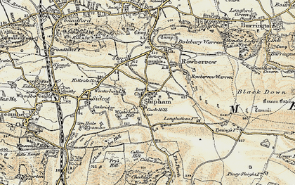 Old map of Shipham in 1899-1900
