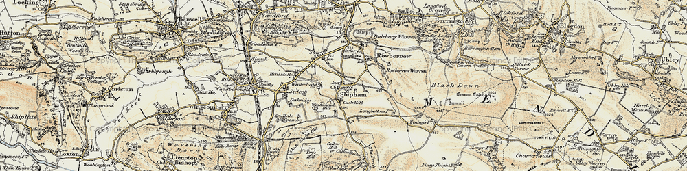Old map of Shipham in 1899-1900