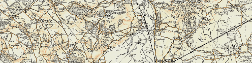 Old map of Shiplake in 1897-1909