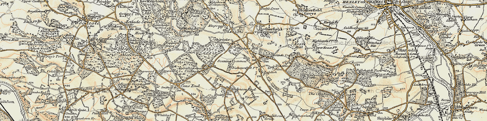 Old map of Shiplake Bottom in 1897-1900