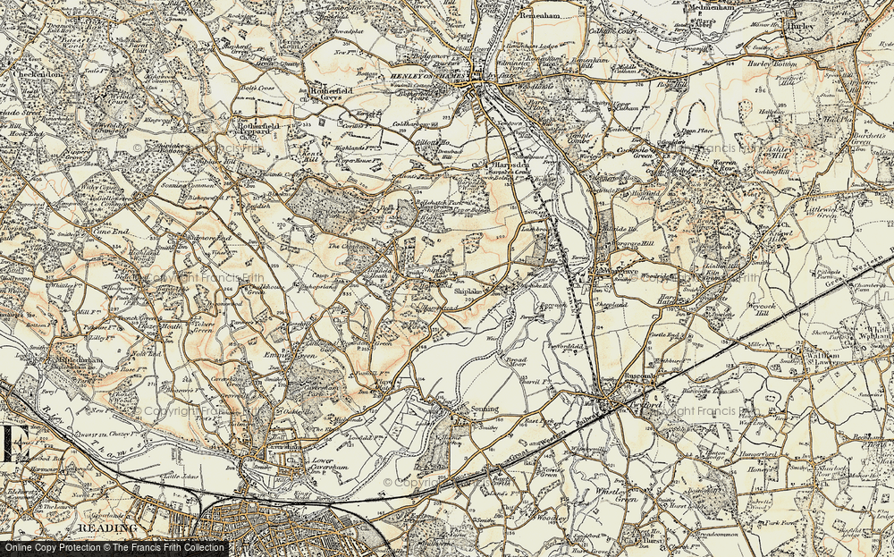 Old Map of Shiplake Row, 1897-1909 in 1897-1909