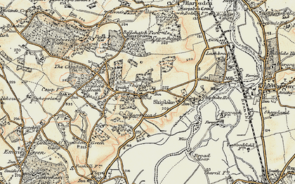 Old map of Shiplake Row in 1897-1909