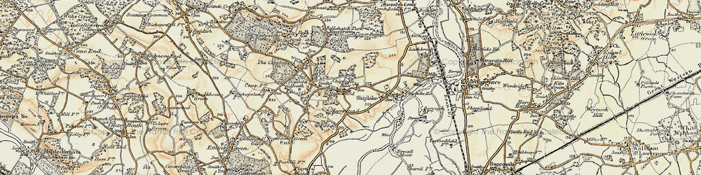 Old map of Shiplake Row in 1897-1909