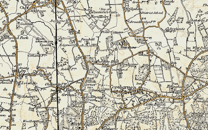 Old map of Burstow Hall in 1898-1902