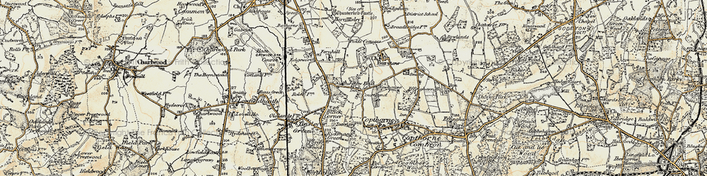 Old map of Burstow Hall in 1898-1902