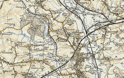 Old map of Shipley Common in 1902-1903