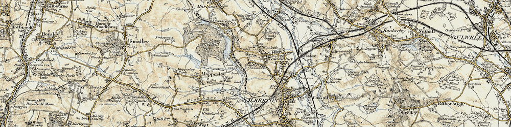 Old map of Shipley Common in 1902-1903