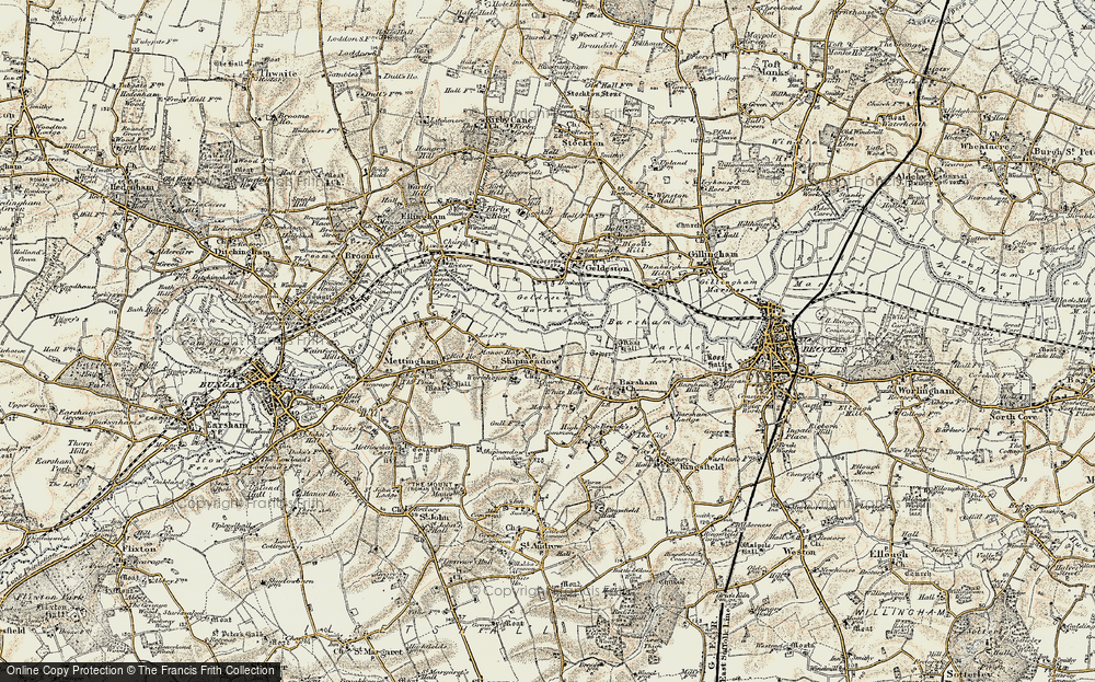 Old Map of Shipmeadow, 1901-1902 in 1901-1902