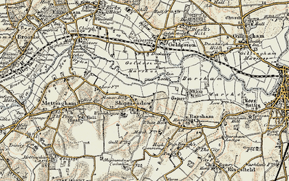 Old map of Shipmeadow in 1901-1902