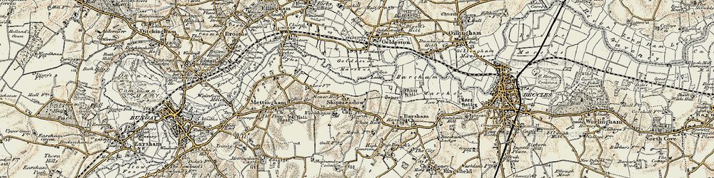 Old map of Shipmeadow in 1901-1902