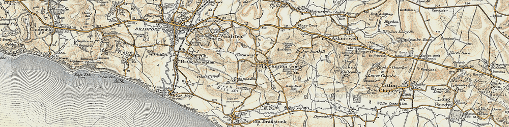 Old map of Shipton Gorge in 1899