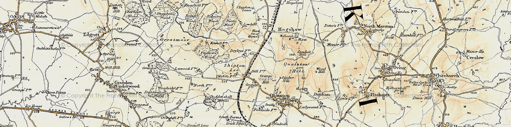 Old map of Bernwood Jubilee Way in 1898