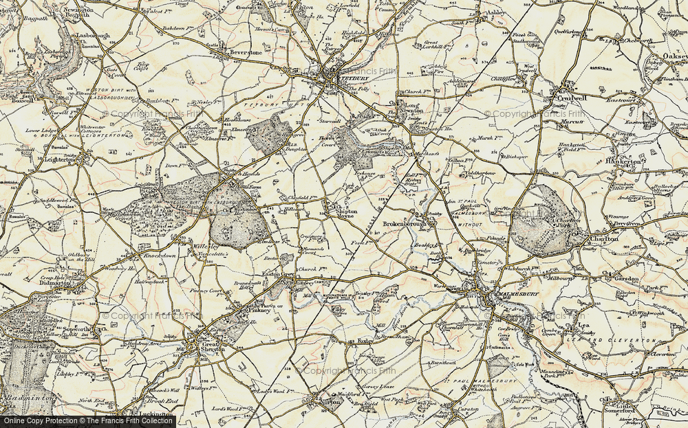 Old Map of Shipton Moyne, 1898-1899 in 1898-1899