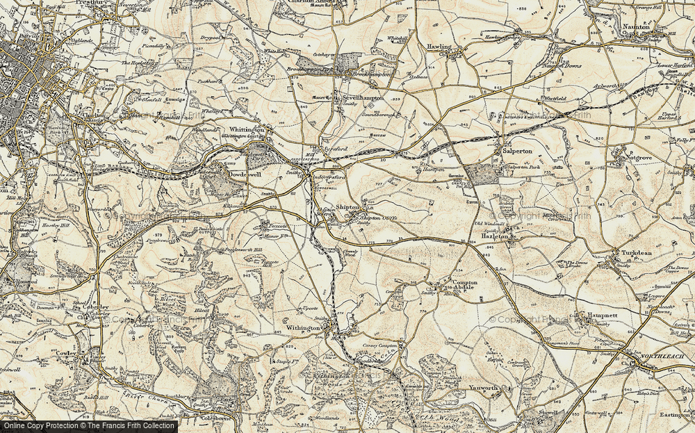 Old Map of Shipton Oliffe, 1898-1900 in 1898-1900