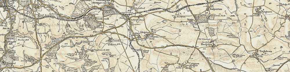 Old map of Shipton Oliffe in 1898-1900